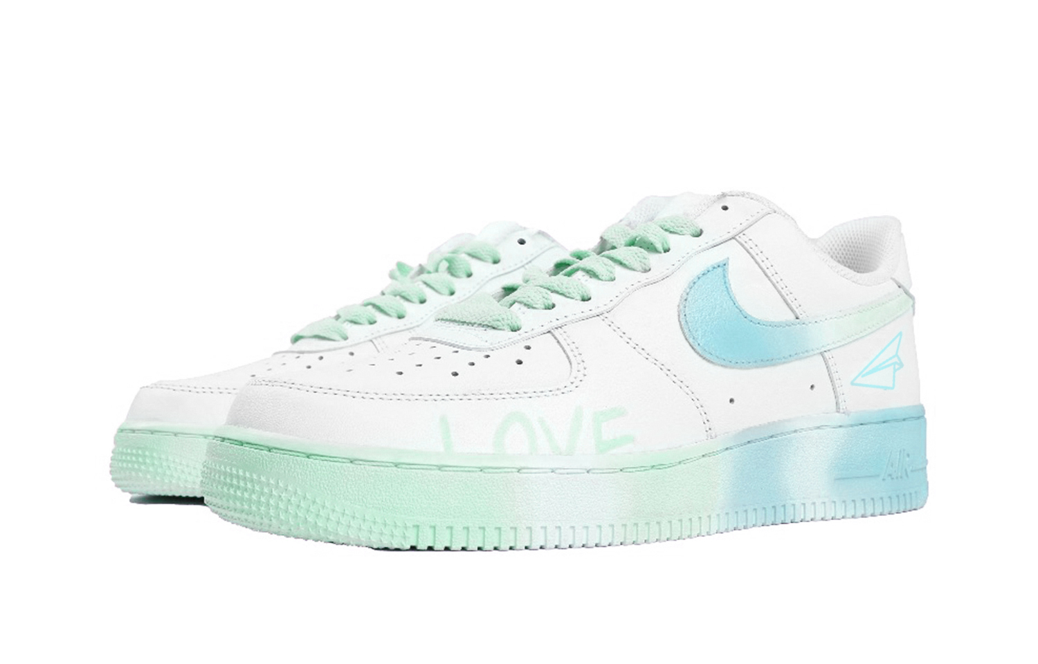 Lookbook (W) [Kasut Custom] Nike Air Force 1 Low 'Blue Gradient' DD8959-100(Team48-飞行日记青蓝)