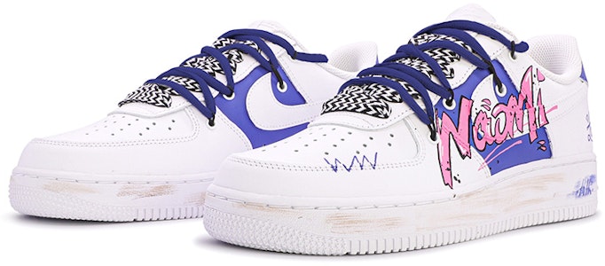 (W) 나이키 에어포스 1 로우 '블루 화이트 그라피티' (커스텀) DD8959-100(TeamM-女款纳米字体涂鸦蓝白) Lookbook (W) 나이키 에어포스 1 로우 '블루 화이트 그라피티' (커스텀) DD8959-100(TeamM-女款纳米字体涂鸦蓝白)
