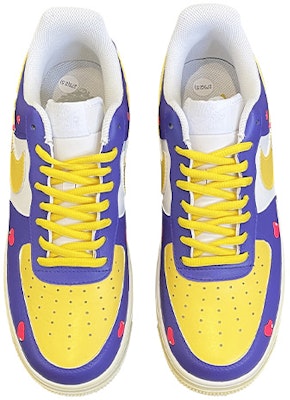 【定制球鞋】 Nike Air Force 1 Low Triple White 空軍一號 閃電兔 撞色 愛心 卡通 手繪塗鴉 低筒 板鞋 女款 藍黃 Shop 【定制球鞋】 Nike Air Force 1 Low Triple White 空軍一號 閃電兔 撞色 愛心 卡通 手繪塗鴉 低筒 板鞋 女款 藍黃