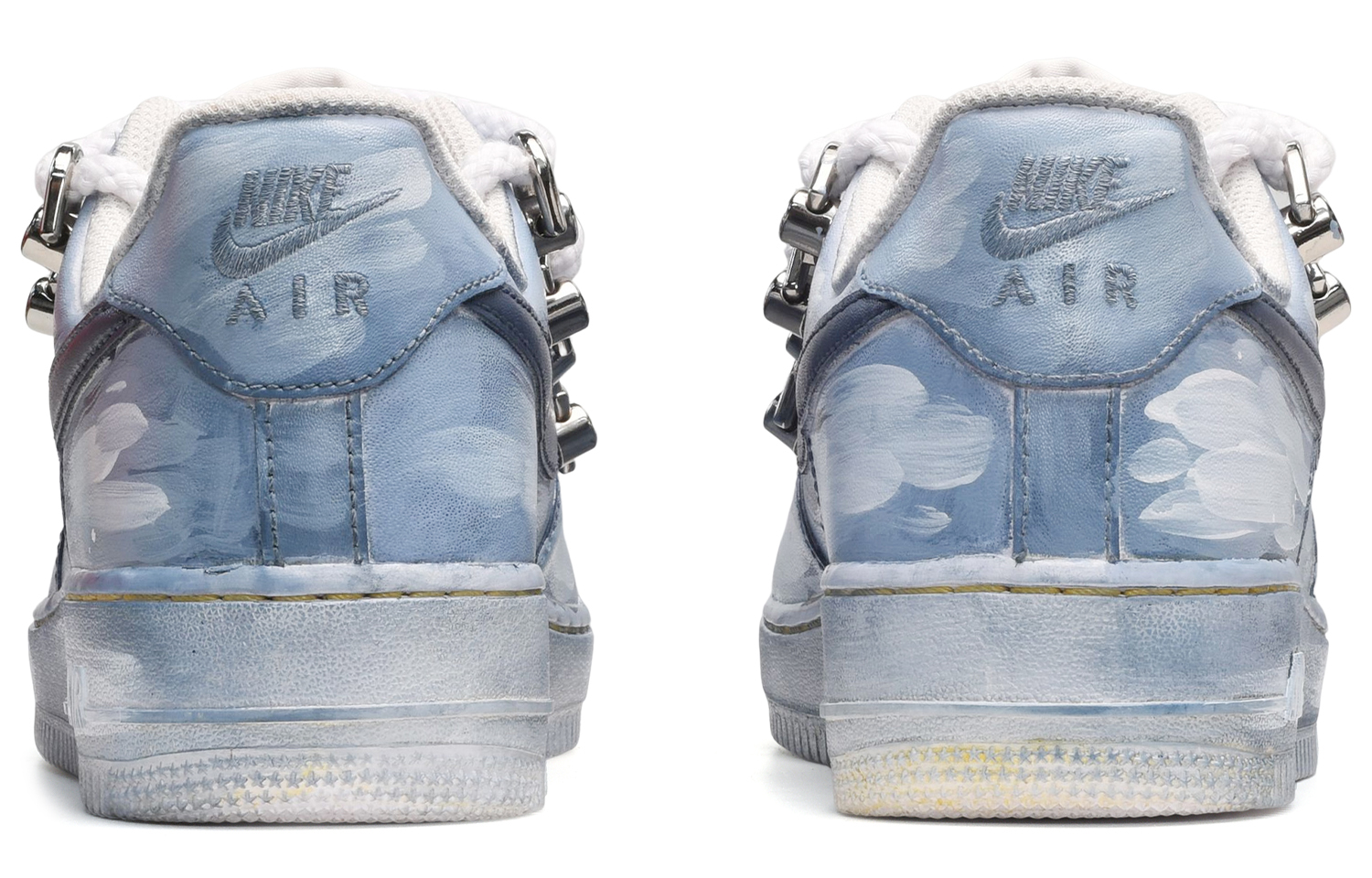 Shop (W) [Kasut Custom] Nike Air Force 1 Low 'Blue Dip Sea Salt Graffiti' DD8959-100(TeamE-女款海盐涂鸦蓝黑)