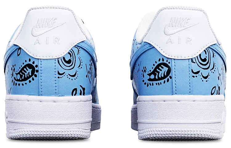 Shop (W) [Sepatu Kustom] Nike Air Force 1 Low 'Biru dan Putih Kotak Bunga Jambu' DD8959-100(TeamT-格纹腰果花蓝白S-BOX)