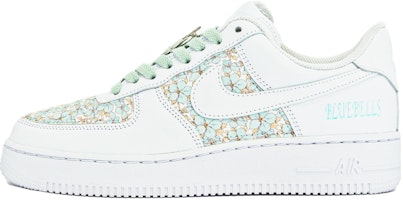 【定制球鞋】Nike Air Force 1 Low ABLOODING 花卉系列 藍風鈴 縫紉 休閒 低幫 板鞋 女款 白藍綠 Buy 【定制球鞋】Nike Air Force 1 Low ABLOODING 花卉系列 藍風鈴 縫紉 休閒 低幫 板鞋 女款 白藍綠