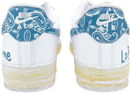 【定製球鞋】 Nike Air Force 1 Low 7 這是玩鞋 腰果花盛行 波希米亞風 做舊 低幫 板鞋 女款 白藍 Purchase 【定製球鞋】 Nike Air Force 1 Low 7 這是玩鞋 腰果花盛行 波希米亞風 做舊 低幫 板鞋 女款 白藍