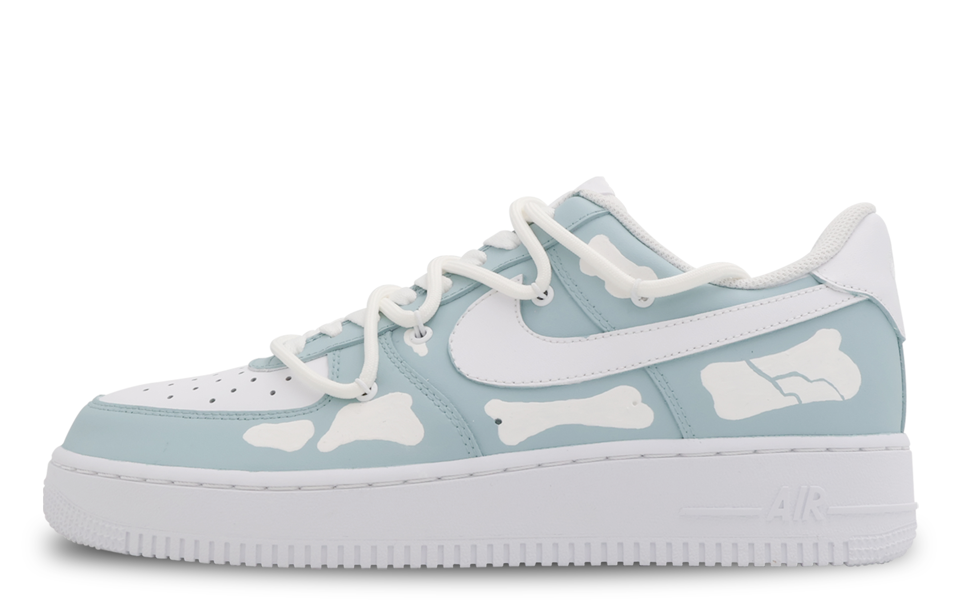Buy (W) [Kasut Rekaan Custom] Nike Air Force 1 Rendah 'Bone Blue Punk' DD8959-100(Team53女款骨骼)