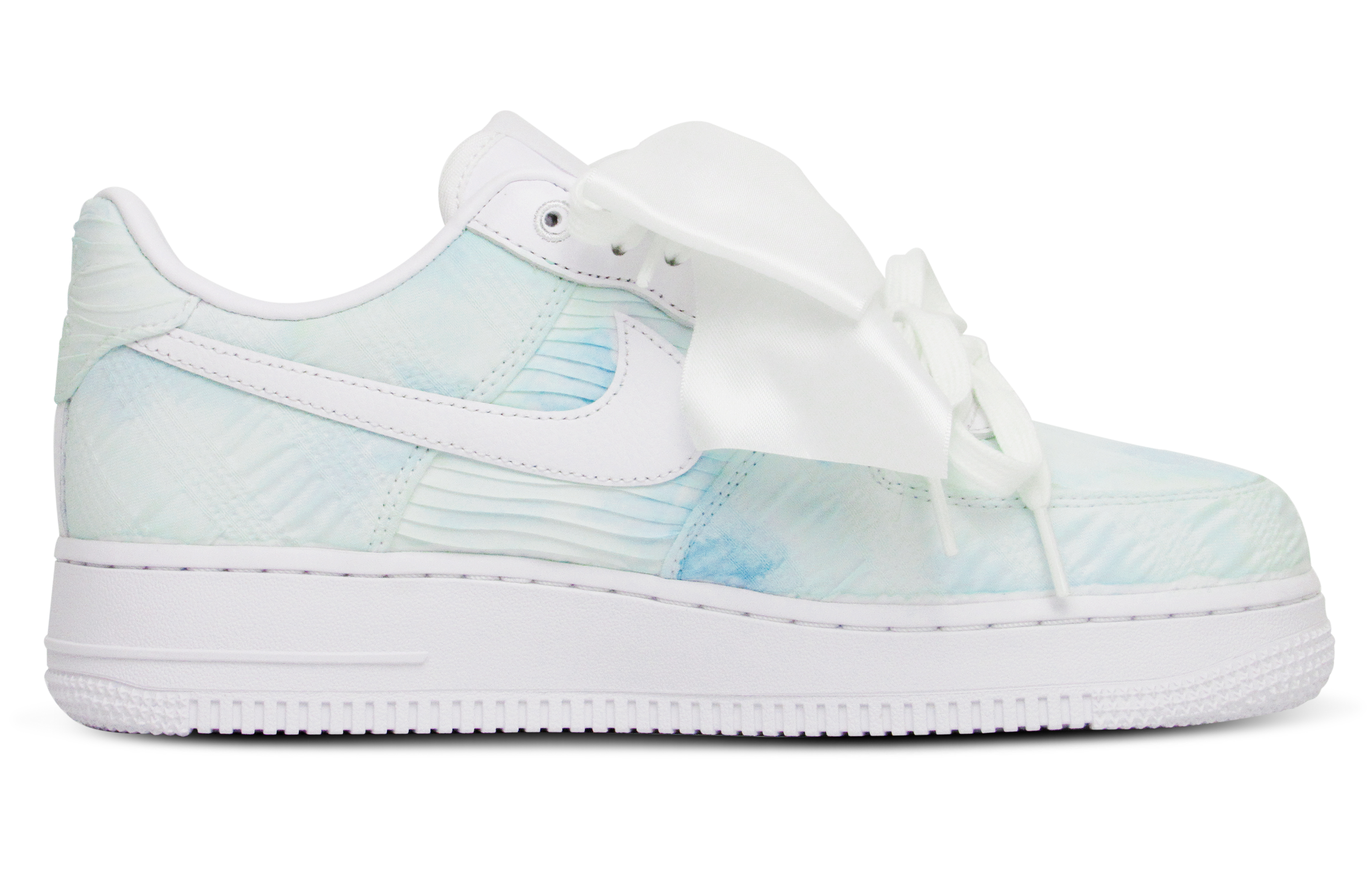 Order (W) [定制鞋款] 耐克空军一号低帮 '蝴蝶结清新蓝绿色' DV4244-111(Team65-清新蓝色)