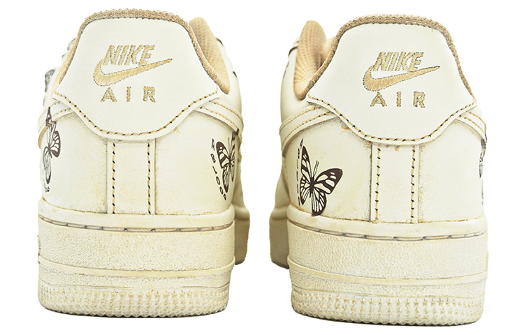 Shop (W) [Kasut Rekaan] Nike Air Force 1 Rendah 'Butterfly Vintage Chain Krim-Coklat' DD8959-100(Team14-女款蝴蝶S-BoxQD)