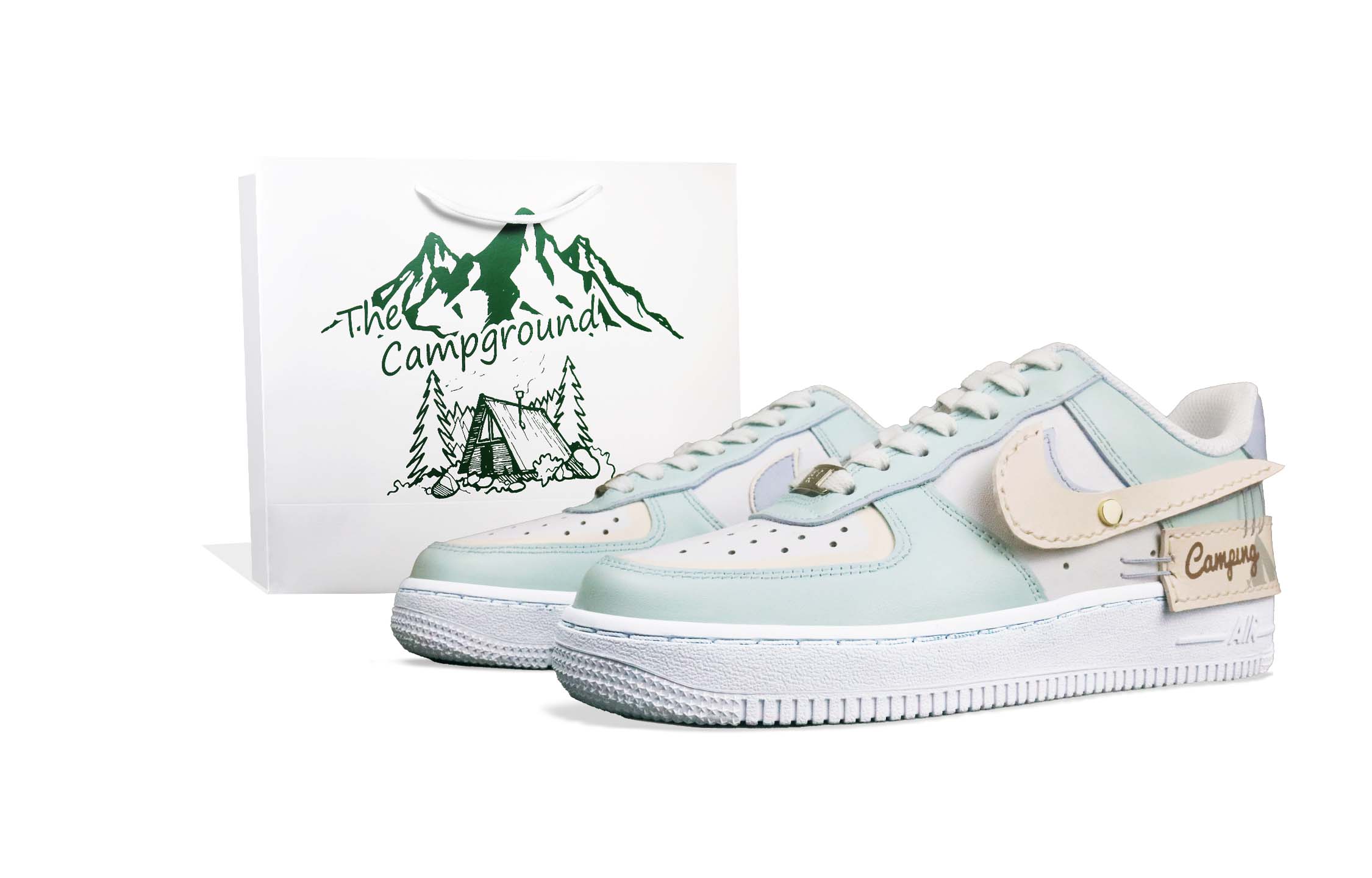 [Custom Shoes] (W) Nike Air Force 1 Low 'Camping Summer Pastel Blue'
