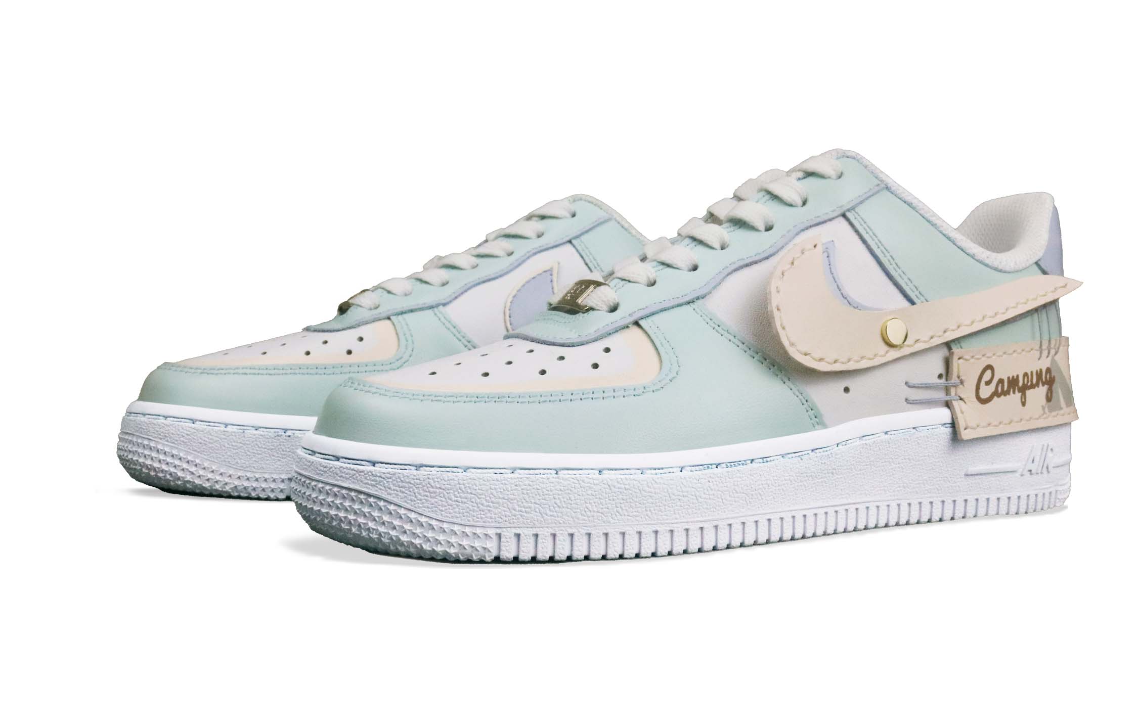 [Custom Shoes] (W) Nike Air Force 1 Low 'Camping Summer Pastel Blue' 圖 4