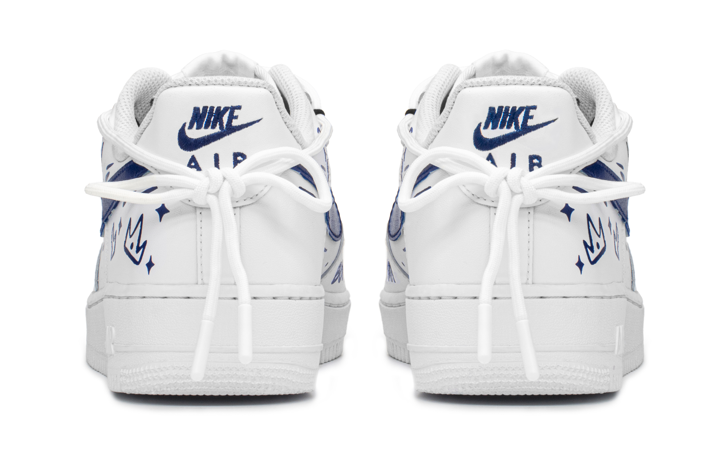 Shop (W) [Sepatu Custom] Nike Air Force 1 Low 'Campus Love Biru Putih' DD8959-100(TeamA-AF校园女S-BOX)