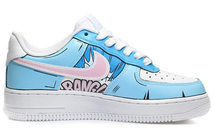 Order 【客製化球鞋】Nike Air Force 1 Low Triple White 空軍一號 漫畫 二次元平面世界 馬克筆勾線 條漫 休閒 低筒 板鞋 女款 藍色