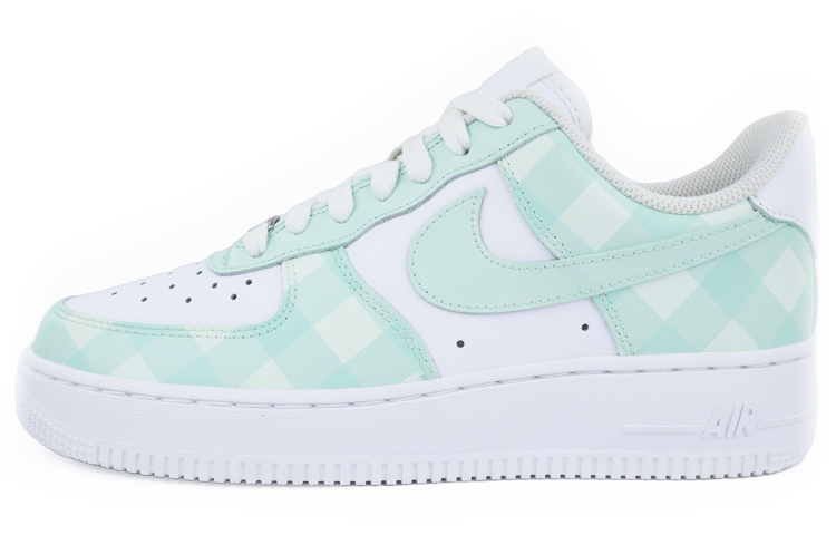 Buy 【定製球鞋】Nike Air Force 1 Low 空軍一號 格紋 棋盤格 卡通 低幫 板鞋 女款 白綠