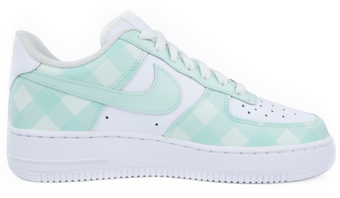 【定製球鞋】Nike Air Force 1 Low 空軍一號 格紋 棋盤格 卡通 低幫 板鞋 女款 白綠 Order 【定製球鞋】Nike Air Force 1 Low 空軍一號 格紋 棋盤格 卡通 低幫 板鞋 女款 白綠