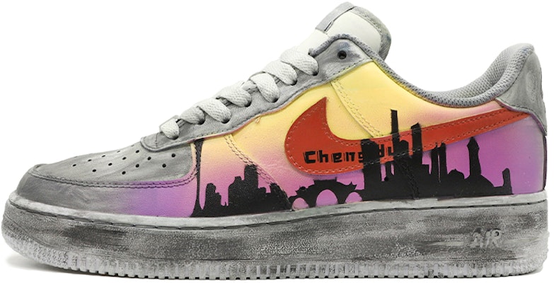 【定制球鞋】 Nike Air Force 1 Low 7 空軍一號 中國風主題定制 成都城市限定 達芬奇定制 耐磨防滑 低幫 板鞋 女款 灰紫黃 Buy 【定制球鞋】 Nike Air Force 1 Low 7 空軍一號 中國風主題定制 成都城市限定 達芬奇定制 耐磨防滑 低幫 板鞋 女款 灰紫黃