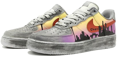 【定制球鞋】 Nike Air Force 1 Low 7 空軍一號 中國風主題定制 成都城市限定 達芬奇定制 耐磨防滑 低幫 板鞋 女款 灰紫黃 Lookbook 【定制球鞋】 Nike Air Force 1 Low 7 空軍一號 中國風主題定制 成都城市限定 達芬奇定制 耐磨防滑 低幫 板鞋 女款 灰紫黃