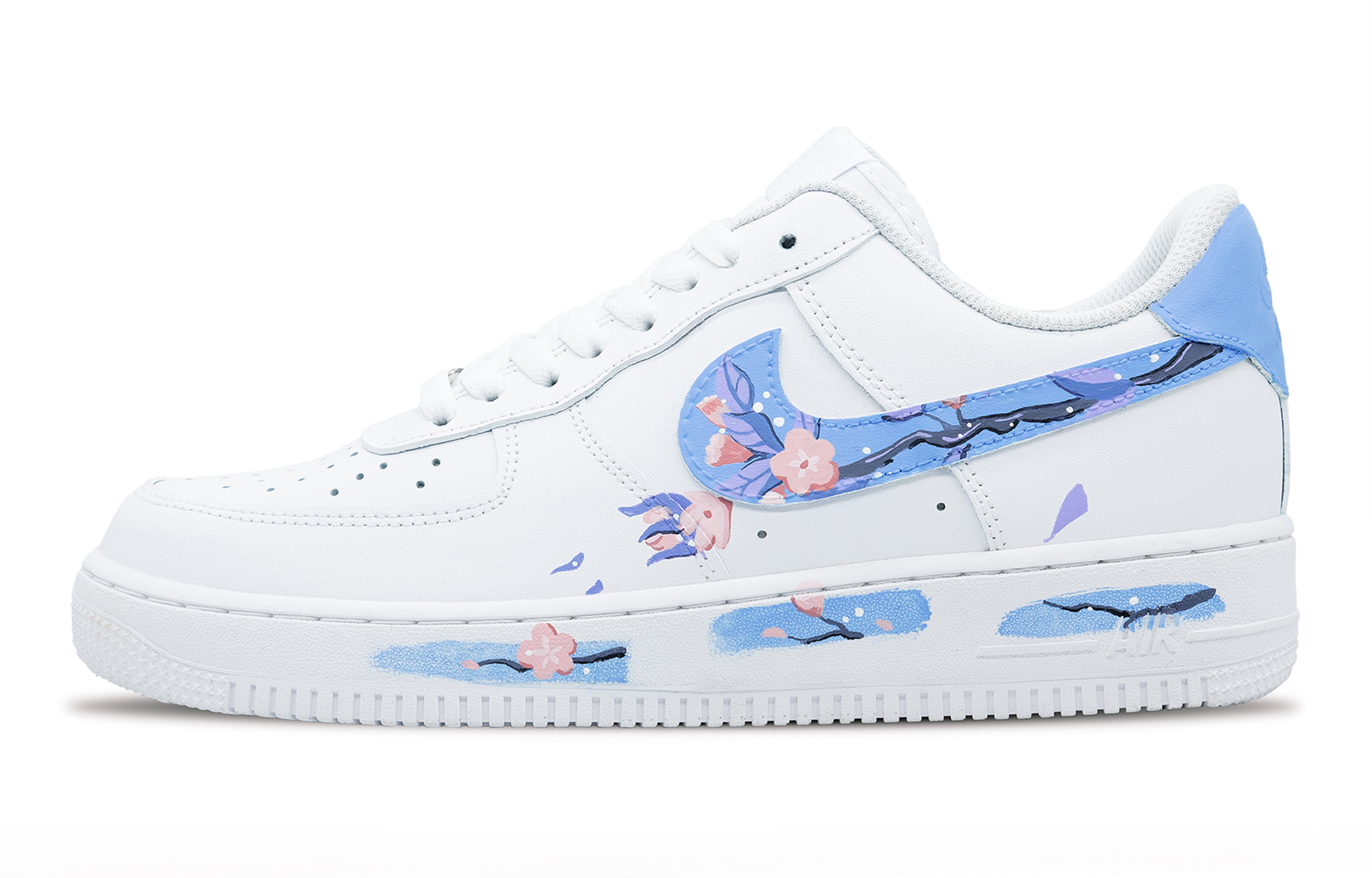 [Custom Shoes] (W) Nike Air Force 1 Low 'Cherry Blossom Blue White'