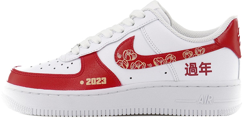 【定製球鞋】Nike Air Force 1 Low 潮流兔年 中國紅 過年好 低幫 板鞋 女款 純白 Buy 【定製球鞋】Nike Air Force 1 Low 潮流兔年 中國紅 過年好 低幫 板鞋 女款 純白