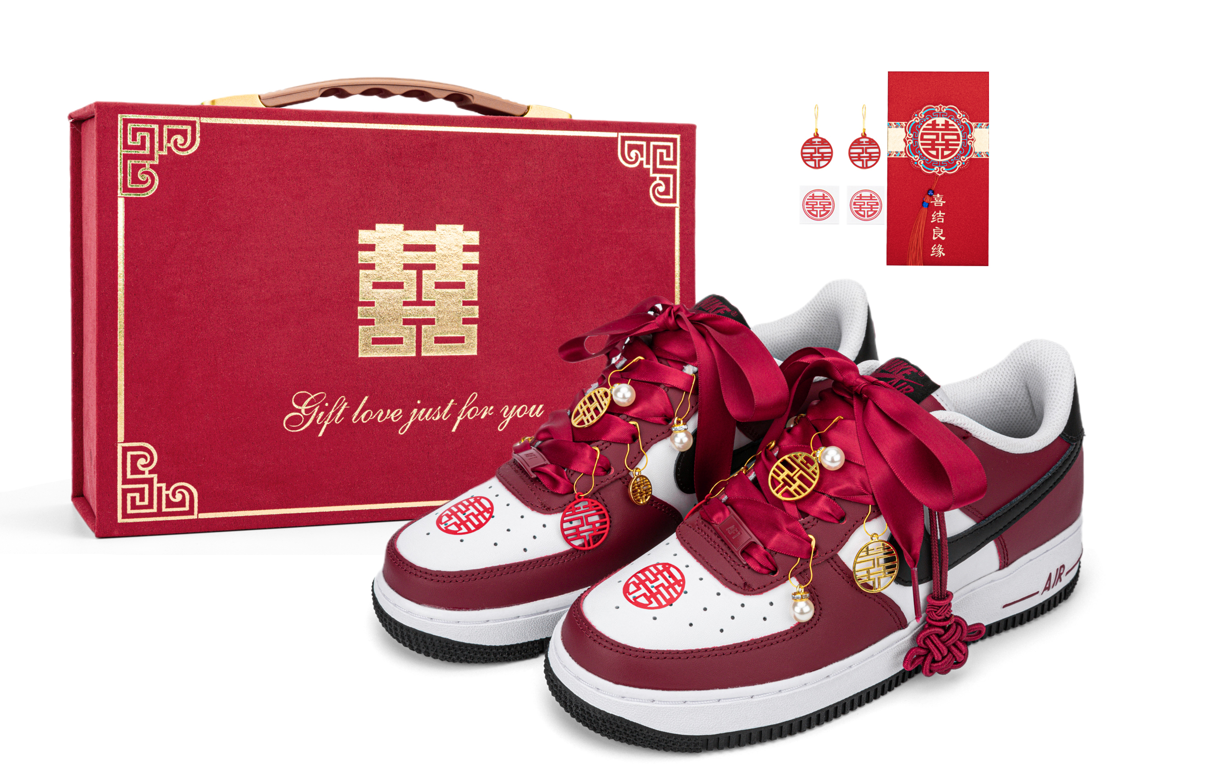 [Custom Shoes] (Women) Nike Air Force 1 Low 'Chinese Wedding' FD0300-600-458326