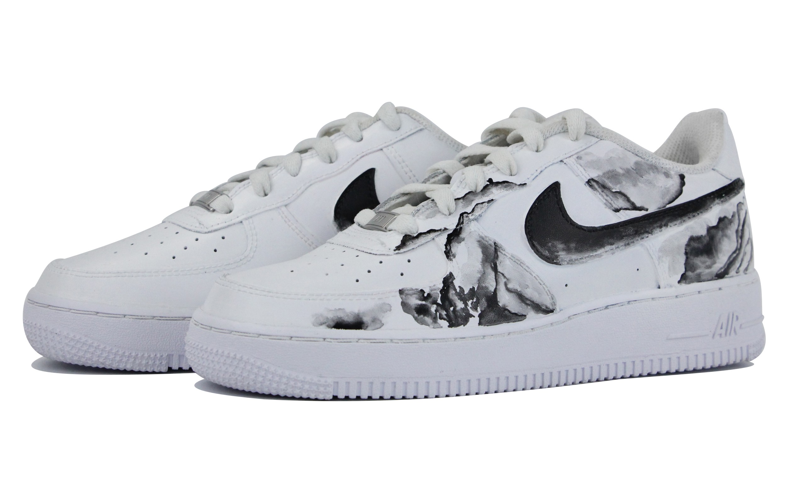 Lookbook (W) ナイキ AF1 ロー "中華風カモ 黒白" DD8959-100(Team39-AMY58迷彩)