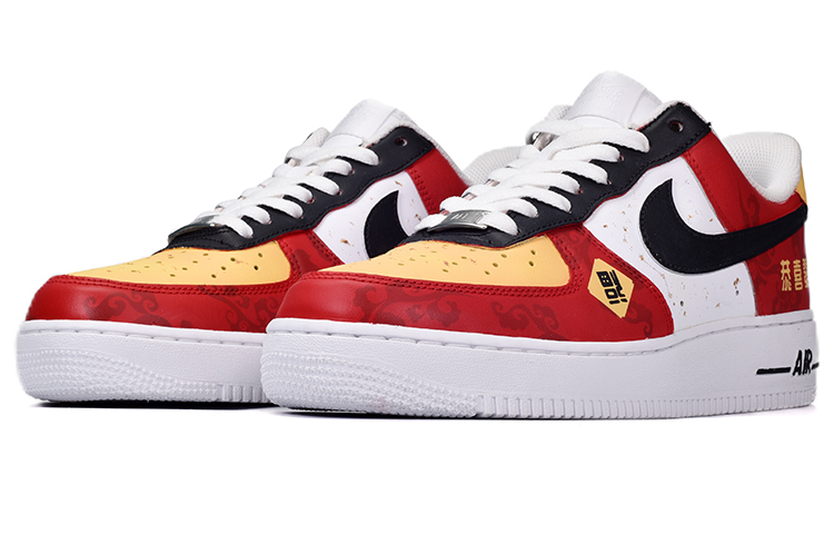 Lookbook (W) [Sepatu Custom] Nike Air Force 1 Low 'Tahun Baru Cina - Emas Percik' DD8959-100(TeamE-恭喜发财白黑红)