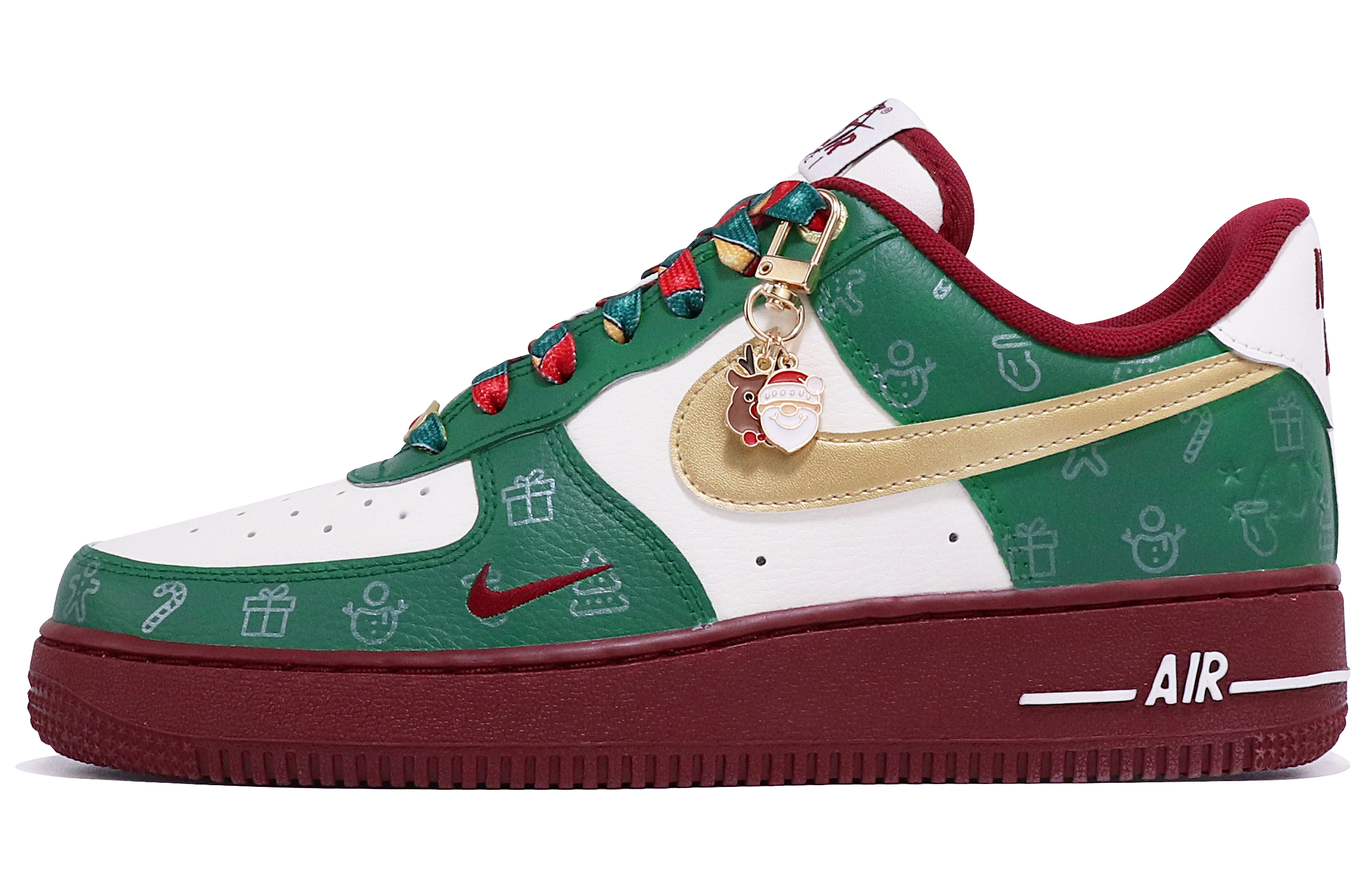 Buy (W) 나이키 에어포스 1 로우 '크리스마스 눈송이' DQ7582-100(TeamTen-女款圣诞绿金钩)