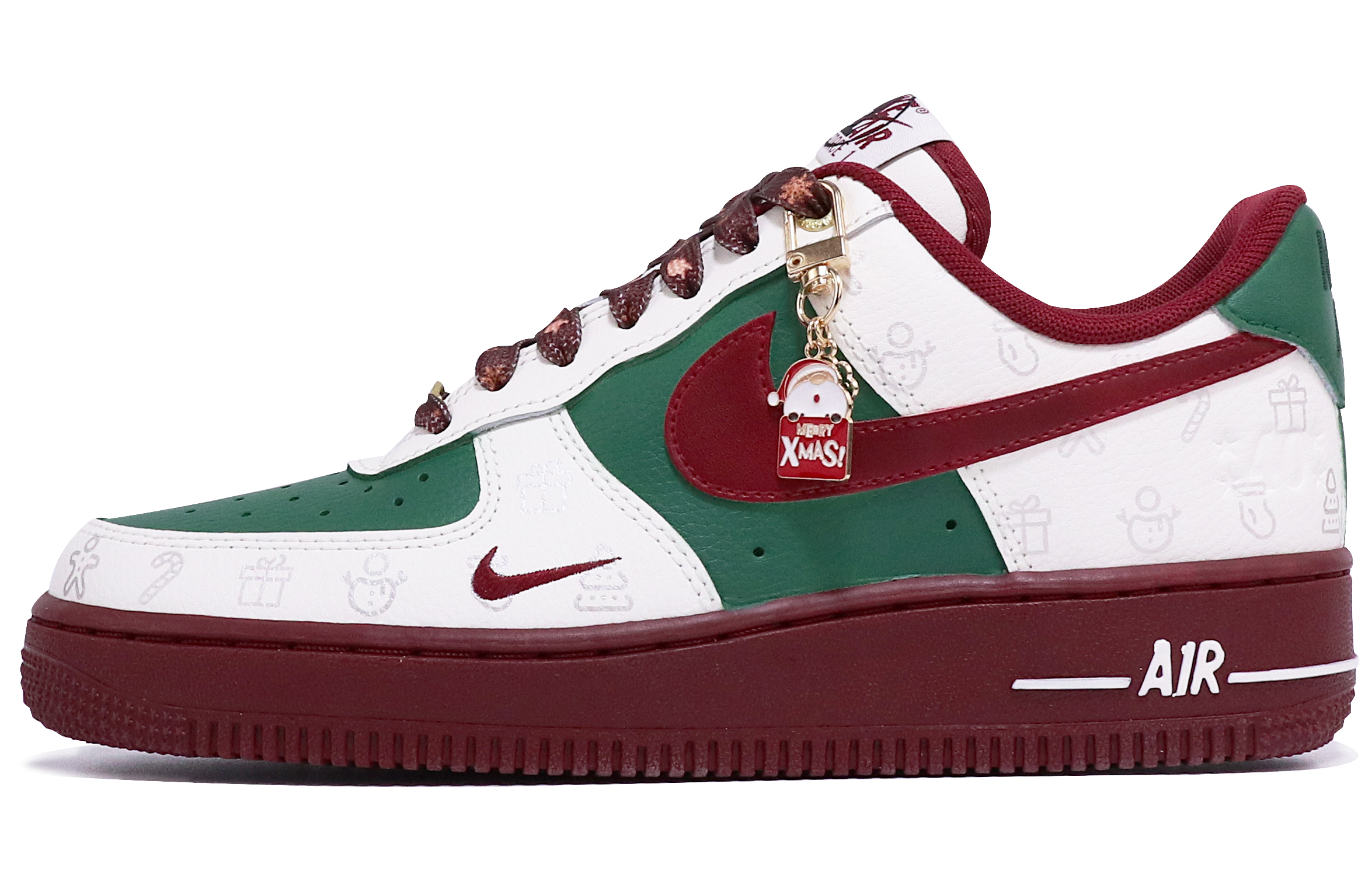 Buy (W) 나이키 에어포스 1 로우 '크리스마스 빈티지' (80자) DQ7582-100(TeamTen-女款圣诞绿银雪花)