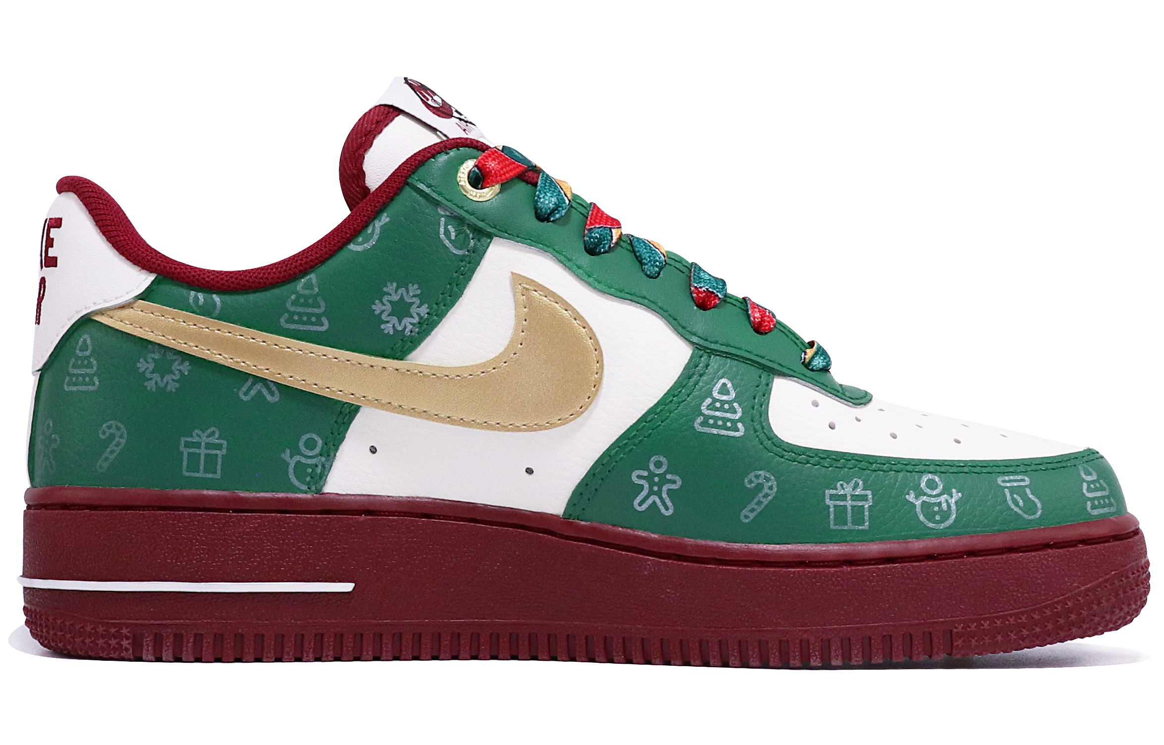 Order (W) 나이키 에어포스 1 로우 '크리스마스 눈송이' DQ7582-100(TeamTen-女款圣诞绿金钩)