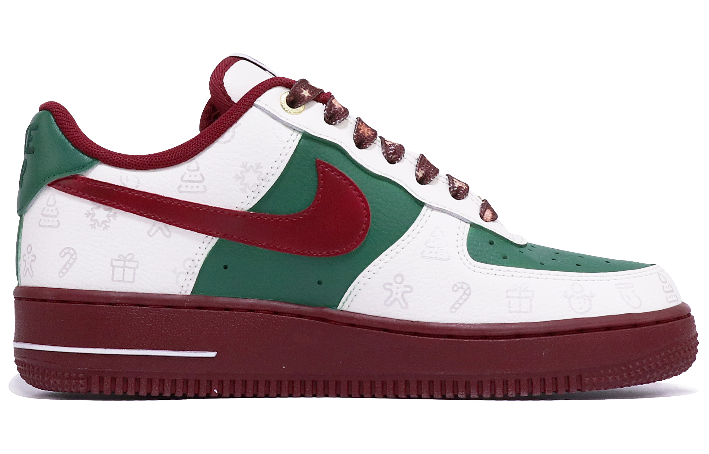 Order (W) 나이키 에어포스 1 로우 '크리스마스 빈티지' (80자) DQ7582-100(TeamTen-女款圣诞绿银雪花)