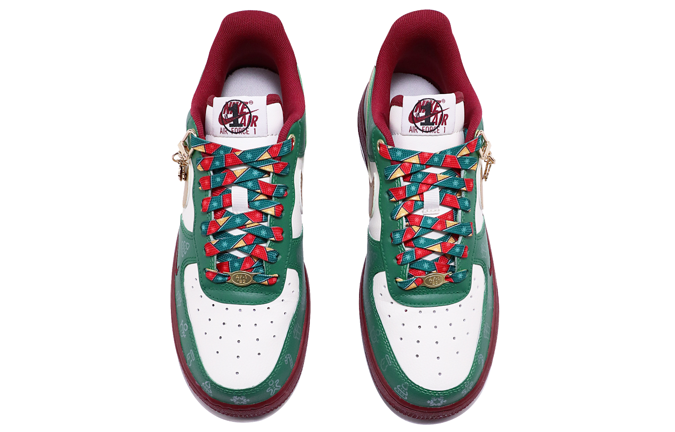 Shop (W) 나이키 에어포스 1 로우 '크리스마스 눈송이' DQ7582-100(TeamTen-女款圣诞绿金钩)