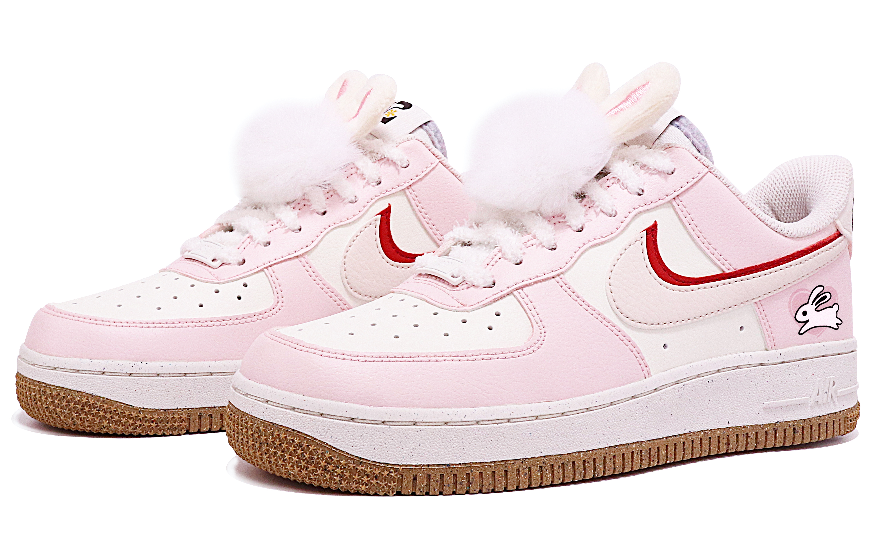Lookbook (W) [Kasut Custom] Nike Air Force 1 Low 'CNY Jumping Rabbit' Edisi Tahun Arnab DX6065-101(TeamTen-女款跳兔粉S-BOX)