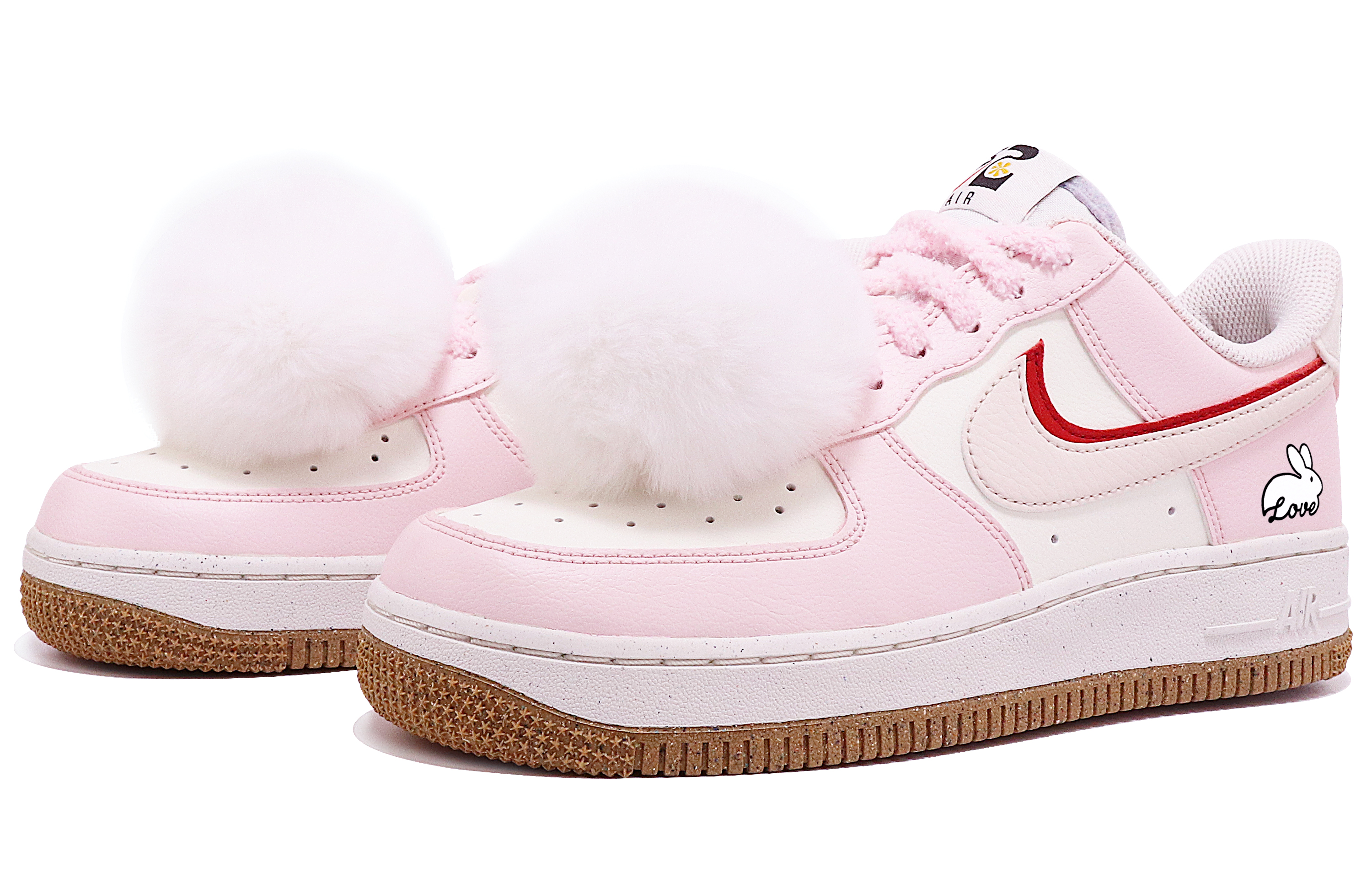 Lookbook (W) 【定制鞋款】耐克空军1号低帮'白兔粉白'春节特别版 DX6065-101(TeamTen-女款白兔球粉)