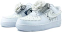 Lookbook 【訂製球鞋】 Nike Air Force 1 Low 空軍一號 小香風 白玫瑰 絲質鞋帶 低筒 板鞋 女款 黑白