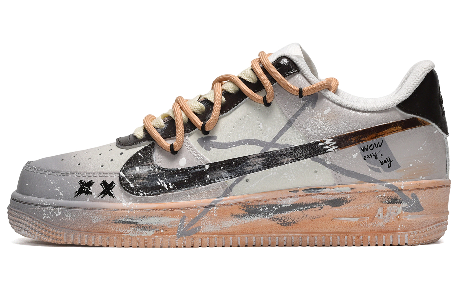 Buy (W) Zapatillas Nike Air Force 1 Low 'Splash Té con Leche y Cacao' DD8959-100(TeamE-女款可可奶茶黑灰棕)