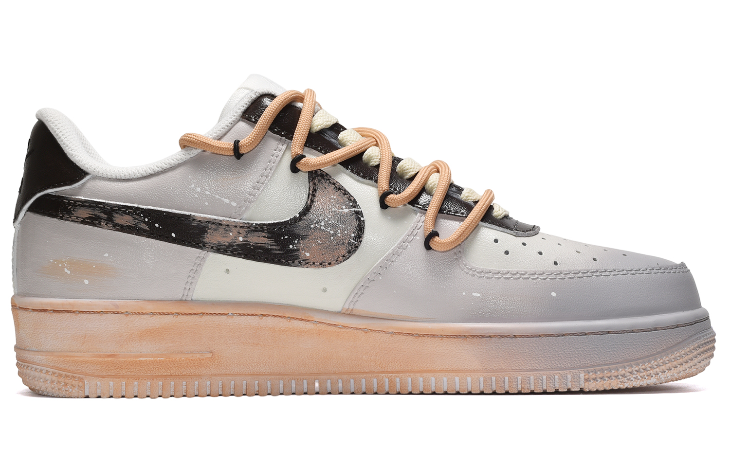 Order (W) Zapatillas Nike Air Force 1 Low 'Splash Té con Leche y Cacao' DD8959-100(TeamE-女款可可奶茶黑灰棕)