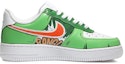 Order 【定製球鞋】 Nike Air Force 1 Low 三重白 空軍一號 漫畫 二次元平面世界 馬克筆勾線 條漫 休閒 低幫 板鞋 女款 綠色