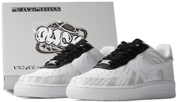 【客製化球鞋】 Nike Air Force 1 Low 裂紋 塗鴉風 小眾百搭 簡約 低筒 板鞋 女款 黑白 Buy 【客製化球鞋】 Nike Air Force 1 Low 裂紋 塗鴉風 小眾百搭 簡約 低筒 板鞋 女款 黑白
