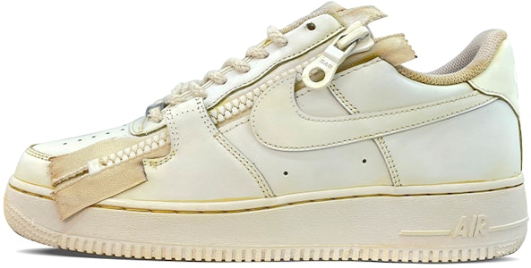 【定制球鞋】Nike Air Force 1 Low 空軍一號 改拉鍊 做舊風 浸染 縫紉 低幫 板鞋 女款 米黃色 Buy 【定制球鞋】Nike Air Force 1 Low 空軍一號 改拉鍊 做舊風 浸染 縫紉 低幫 板鞋 女款 米黃色