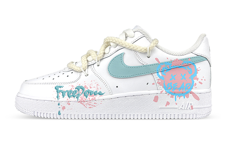 [Custom Shoes] (W) Nike Air Force 1 Low 'Custom Retro Deconstructed Bear White Pink Green'