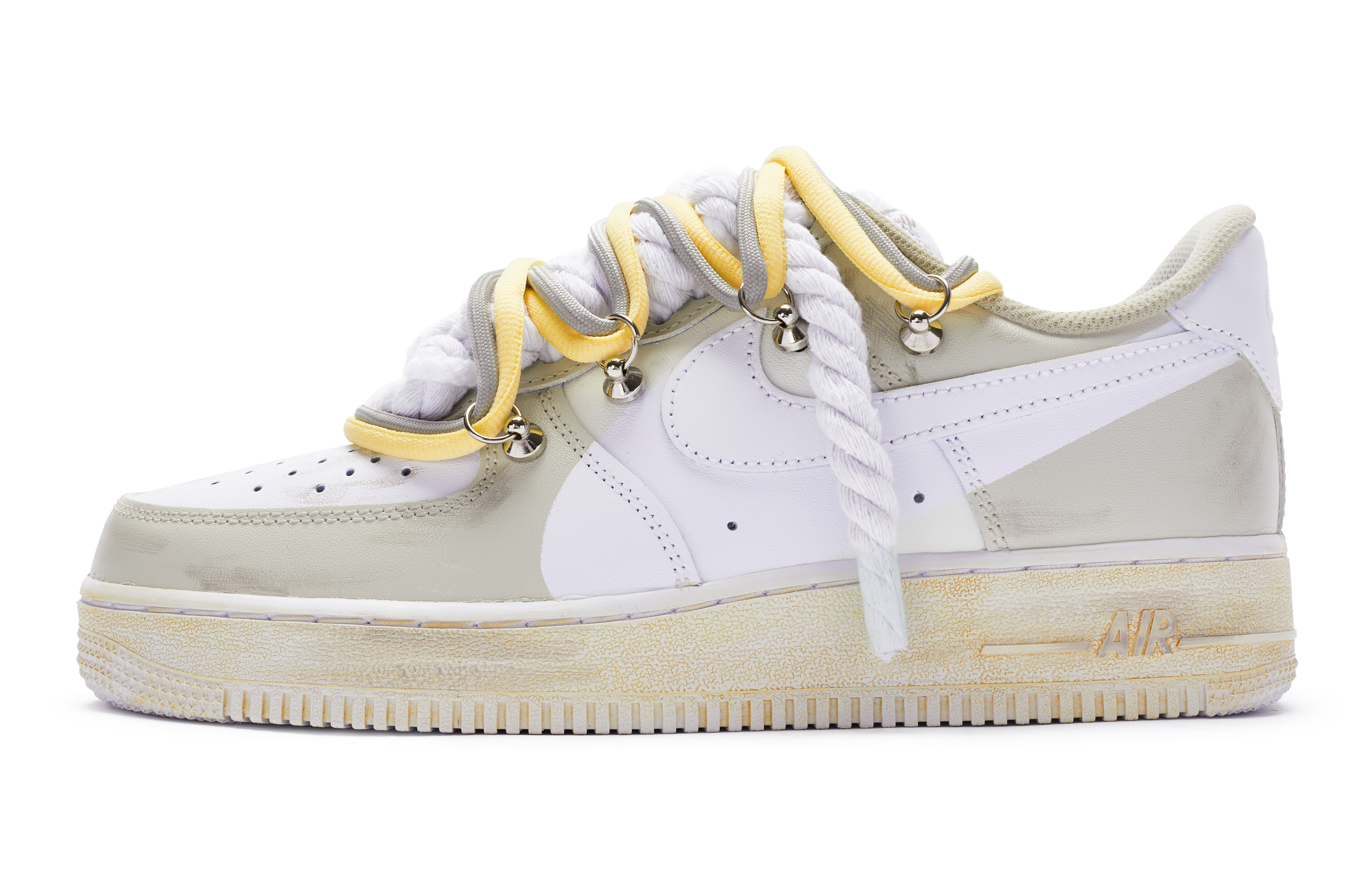 Buy (W) カスタム エアフォース1 ロー "オフホワイトブラウン" DD8959-100(TeamR-女款T10米白S-BOX)