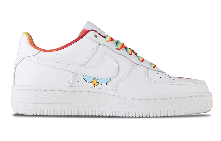 Order 【定制球鞋】 Nike Air Force 1 Low 婚鞋 兔年主題 彩虹漸變主題 手繪浸染推薦 低幫 板鞋 女款 白紅藍