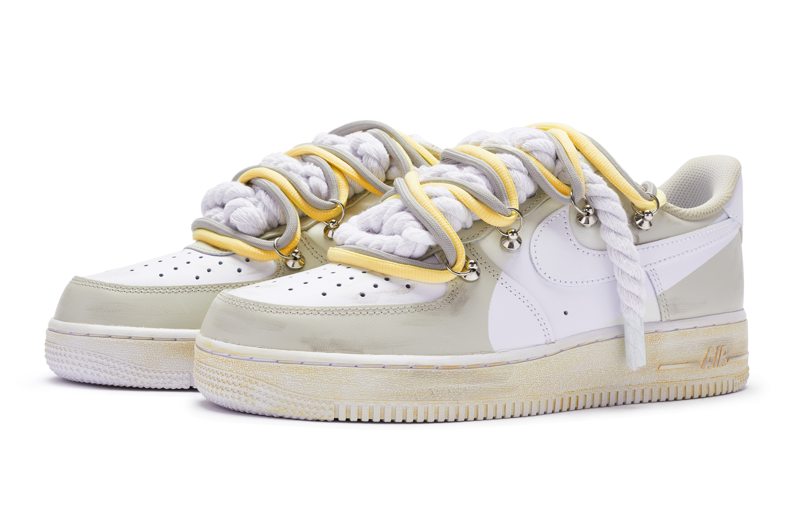 Lookbook (W) カスタム エアフォース1 ロー "オフホワイトブラウン" DD8959-100(TeamR-女款T10米白S-BOX)