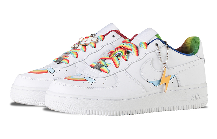 Lookbook 【定制球鞋】 Nike Air Force 1 Low 婚鞋 兔年主題 彩虹漸變主題 手繪浸染推薦 低幫 板鞋 女款 白紅藍