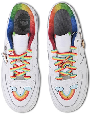【定制球鞋】 Nike Air Force 1 Low 婚鞋 兔年主題 彩虹漸變主題 手繪浸染推薦 低幫 板鞋 女款 白紅藍 Shop 【定制球鞋】 Nike Air Force 1 Low 婚鞋 兔年主題 彩虹漸變主題 手繪浸染推薦 低幫 板鞋 女款 白紅藍