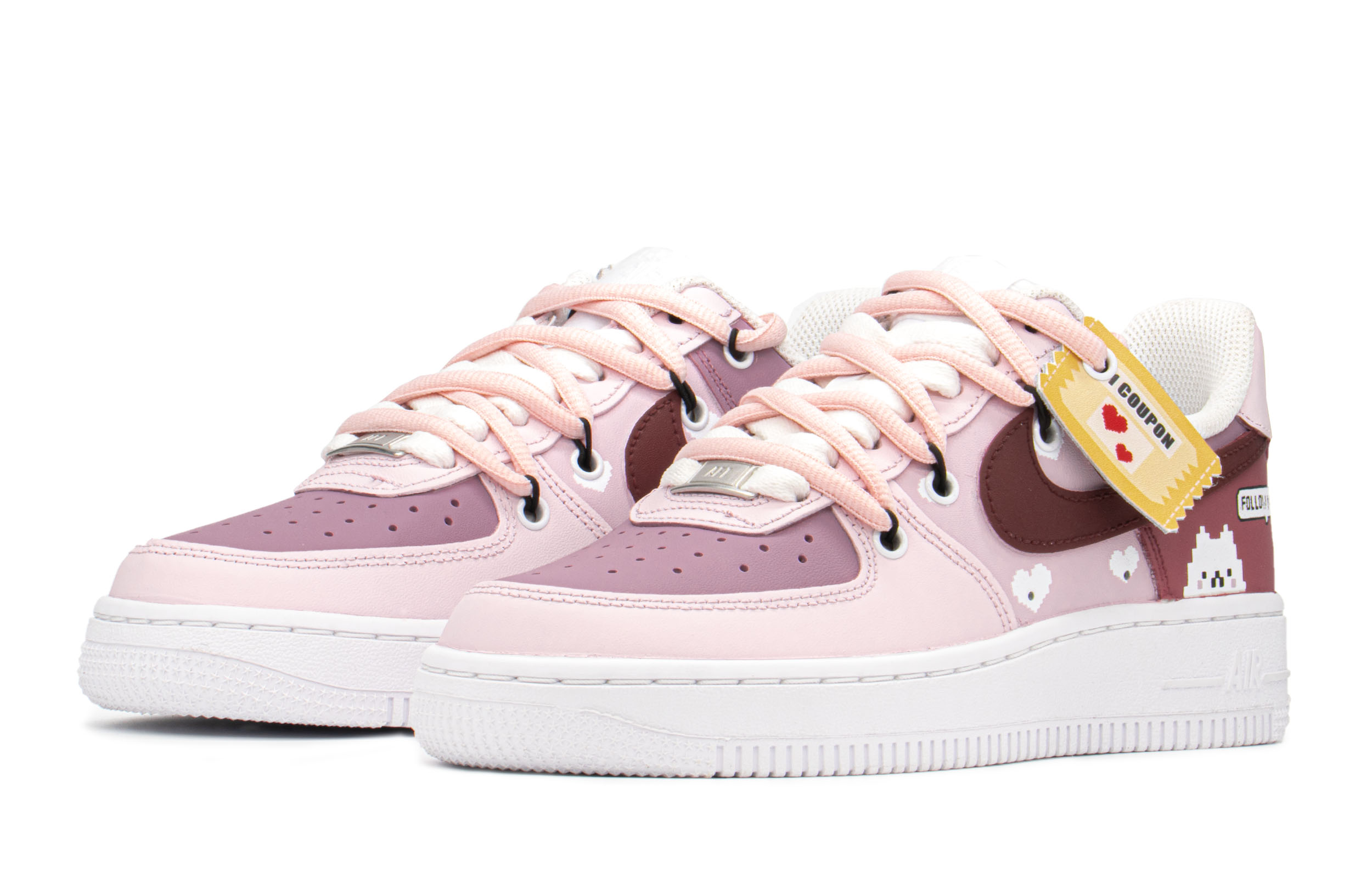 Lookbook (W) [Sepatu Custom] Nike Air Force 1 Low 'Kucing Imut Pink' DD8959-100(TeamA-AF女像素猫S-BOX)