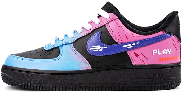 【定製球鞋】Nike Air Force 1 Low 空軍一號 遊戲主題 賽博朋克 電玩霓虹 未來科技 低幫 板鞋 女款 黑粉藍紫 Buy 【定製球鞋】Nike Air Force 1 Low 空軍一號 遊戲主題 賽博朋克 電玩霓虹 未來科技 低幫 板鞋 女款 黑粉藍紫