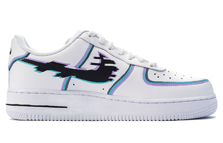 Order (W) [Sepatu Kustom] Nike Air Force 1 Low 'Kebangkitan Dunia Maya' DD8959-100(Team74-赛博黑白世界)