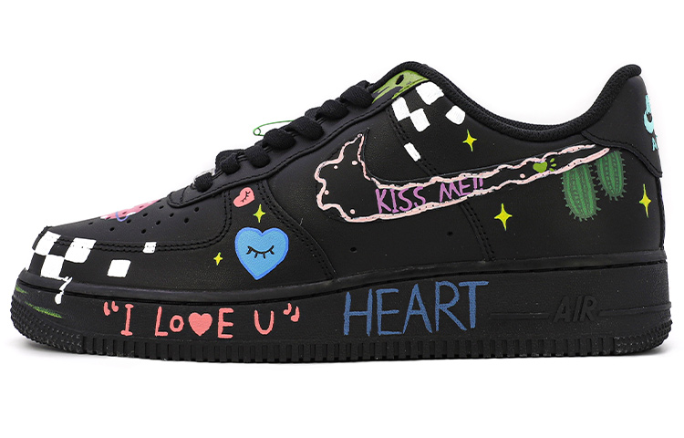 Buy (W) Zapatillas Nike Air Force 1 Low 'Da Vinci Ajedrez' Personalizadas DD8959-001(TeamM-女款涂鸦亚比彩黑)