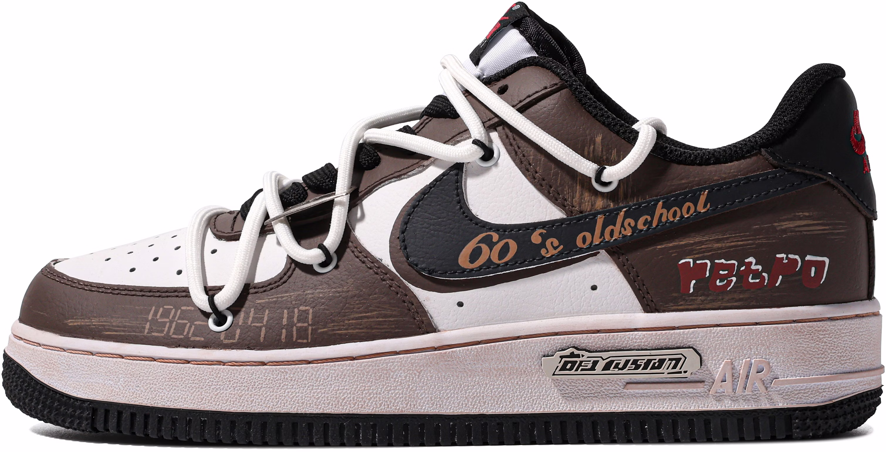 custom-shoes-women-nike-air-force-1-low-da-vinci-brown-white-black
