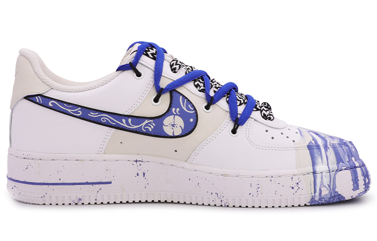 Order (W) [カスタムシューズ] ナイキ エア フォース 1 ロー 'ダ ビンチ サマー カリフォルニア フルイド' DD8959-100(TeamM-女款笑脸白蓝)