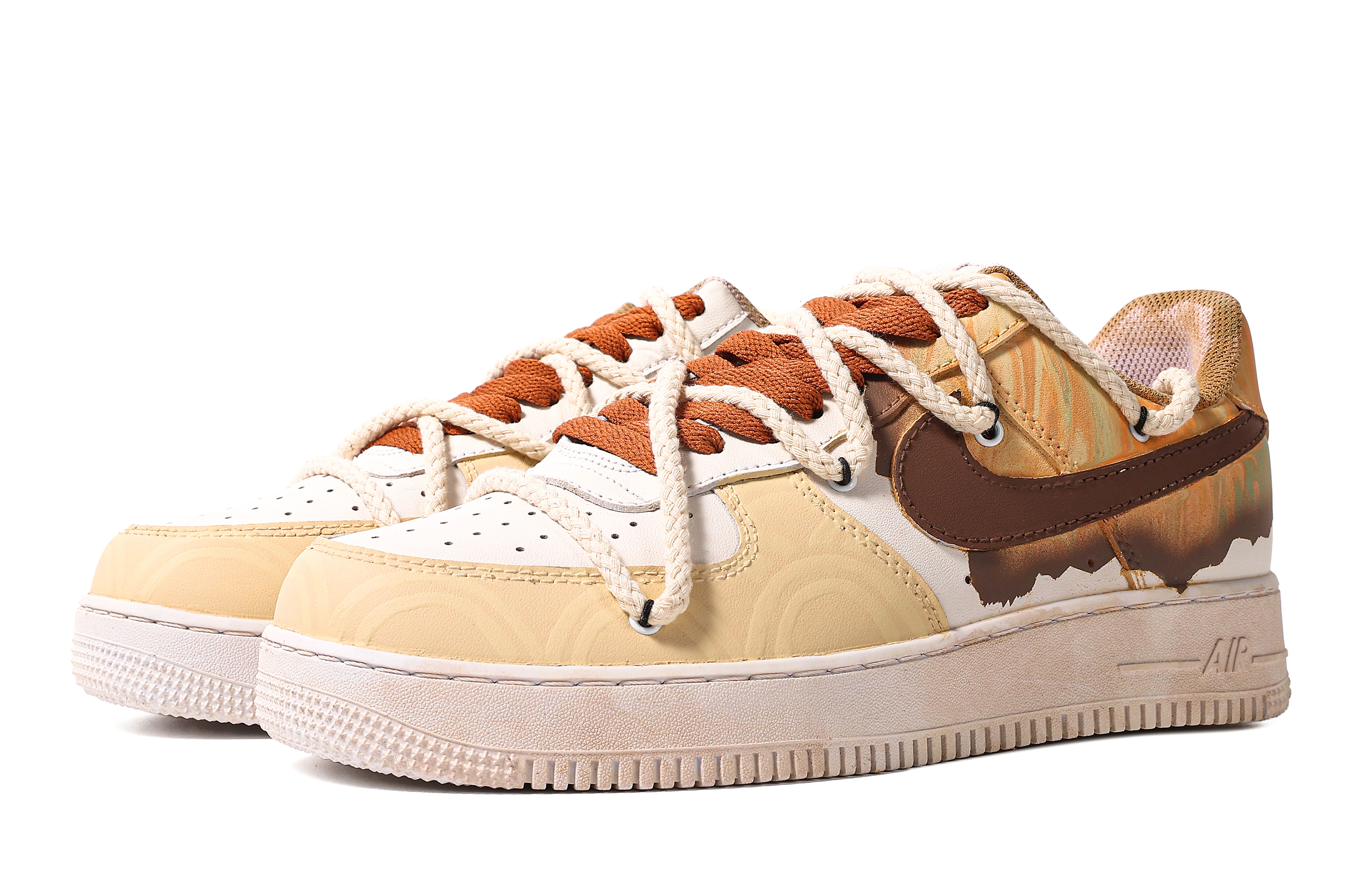 Lookbook (W) Nike Air Force 1 Low "Da Vinci" Personalizadas Marrón DD8959-100(TeamM-女款三彩希音S-BOX)