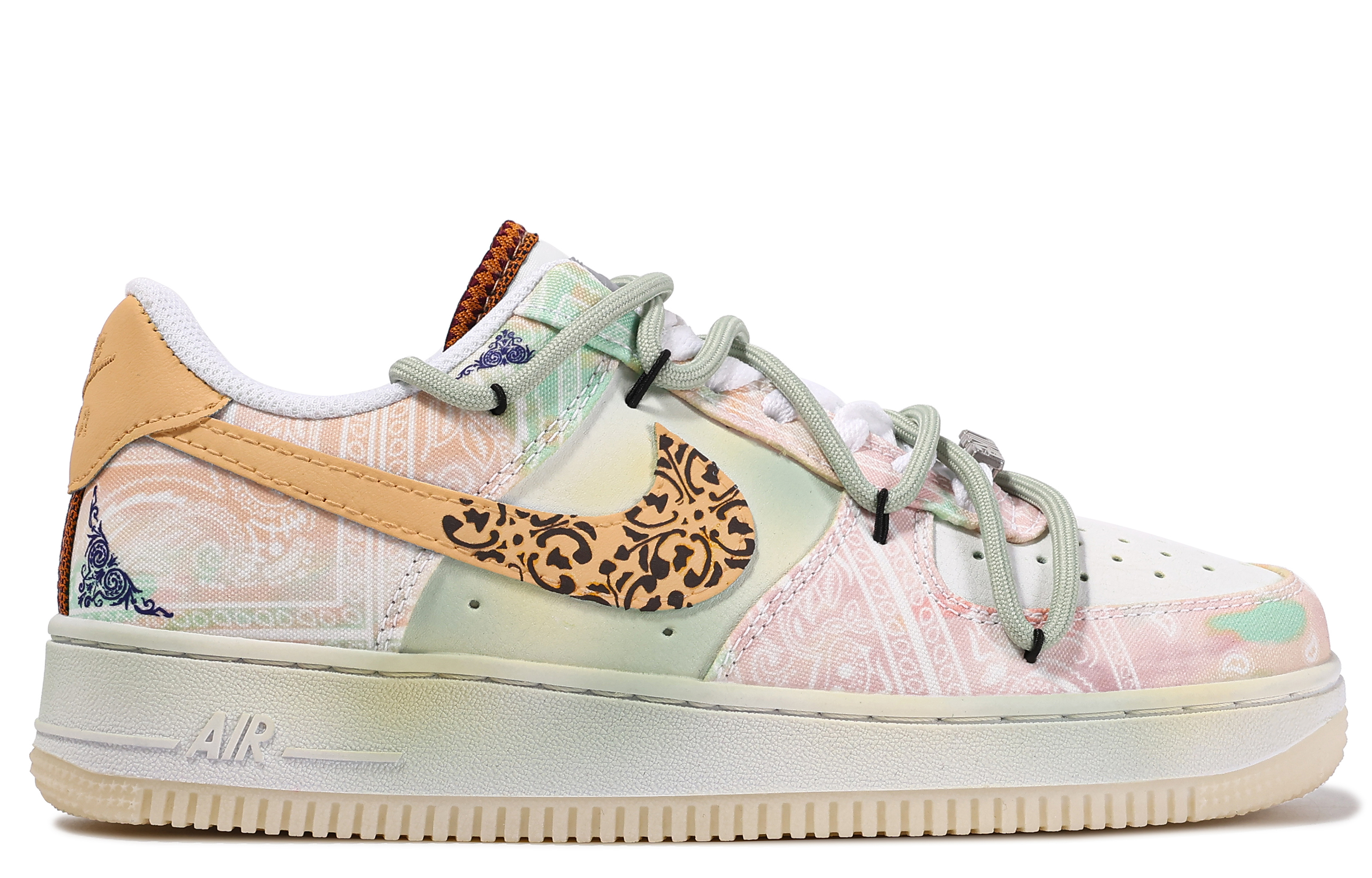 Lookbook (W) [Kasut Custom] Nike Air Force 1 Rendah 'Da Vinci Biru dan Putih Porcelin' FJ7739-101(TeamM-青花瓷-BOX)